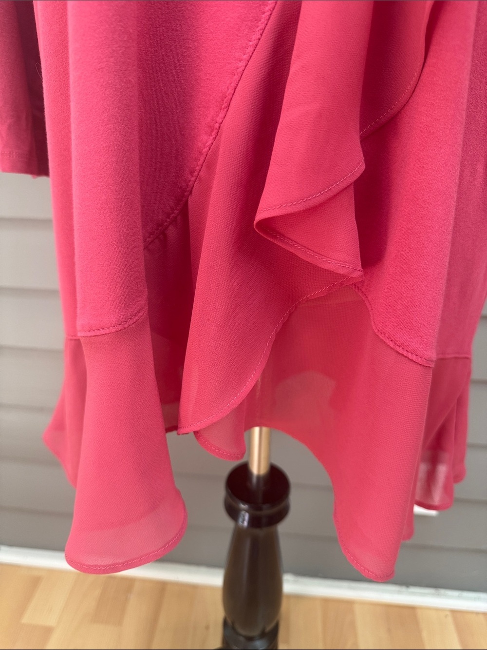Ruby Ribbon Flounce Flutter Ruffled Red/Pink Tunic Top Medium - Picture 2 of 7